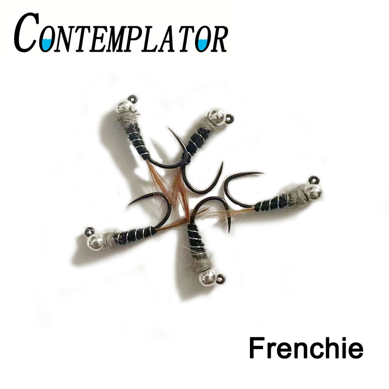Fishing Hook Barbless - Filquator-Frenchieニーフタングステンバルブレスフック、フライ釣りルアー、メイフライ、ニンフコンペティション、トラウトフライ、サイズ10、5個