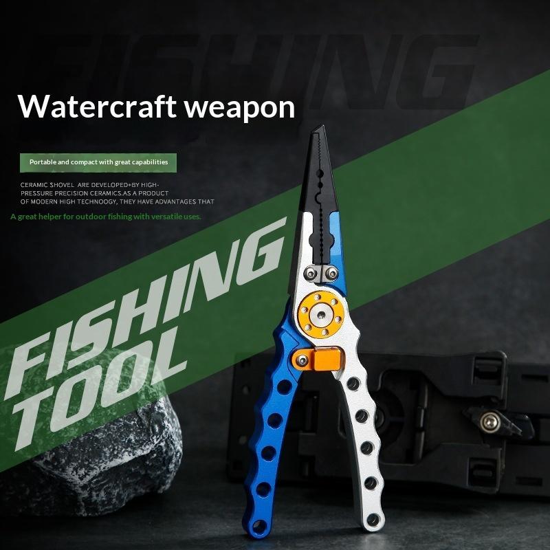 Fishing Hook Remover - アルミニウム合金製フィッシングプライヤー、人間工学に基づいた滑り止めグリップ、バスやトラウト釣り用の多目的フックリムーバー