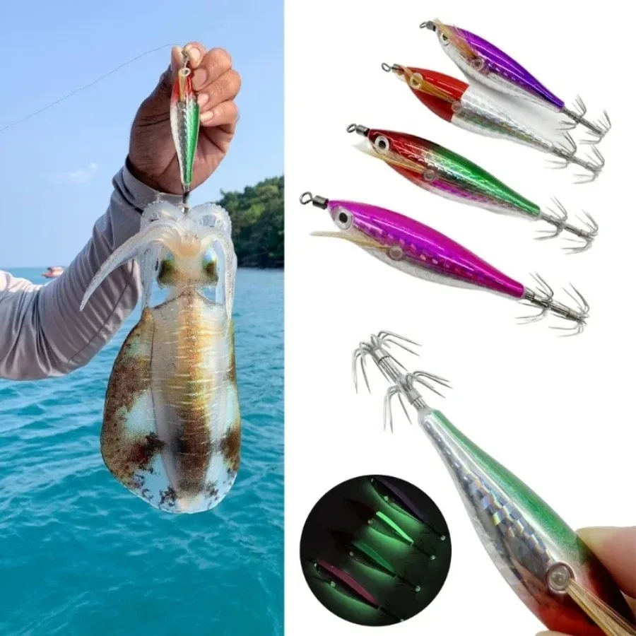アキビック 4個入り 発光式水平イカジグ 海水イカグロージグ - Fishing Hook Jig のレビューと価格
