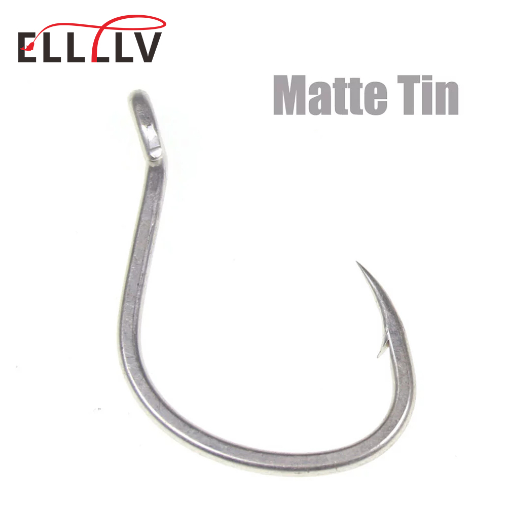 高炭素鋼の釣り針,塩水釣り,マット,錫,錆びない,とげのある - Fishing Hook Barbless のレビューと価格