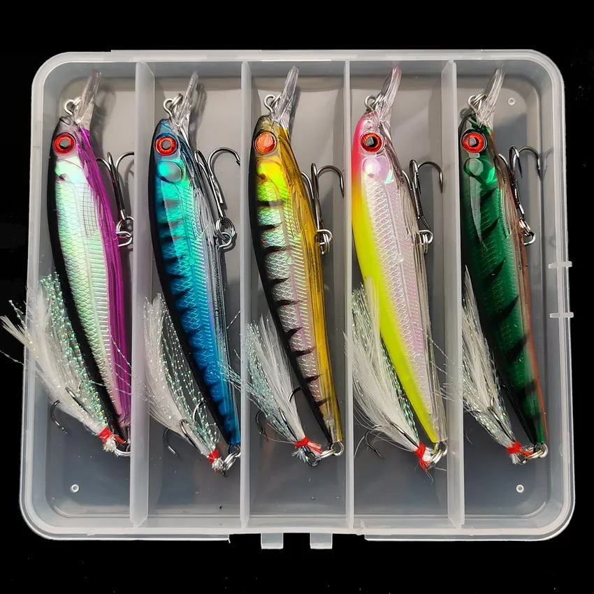 レーザー3Dアイズバイオニックミノー釣りルアー5個/箱 -  - Fishing Hook のレビューと価格