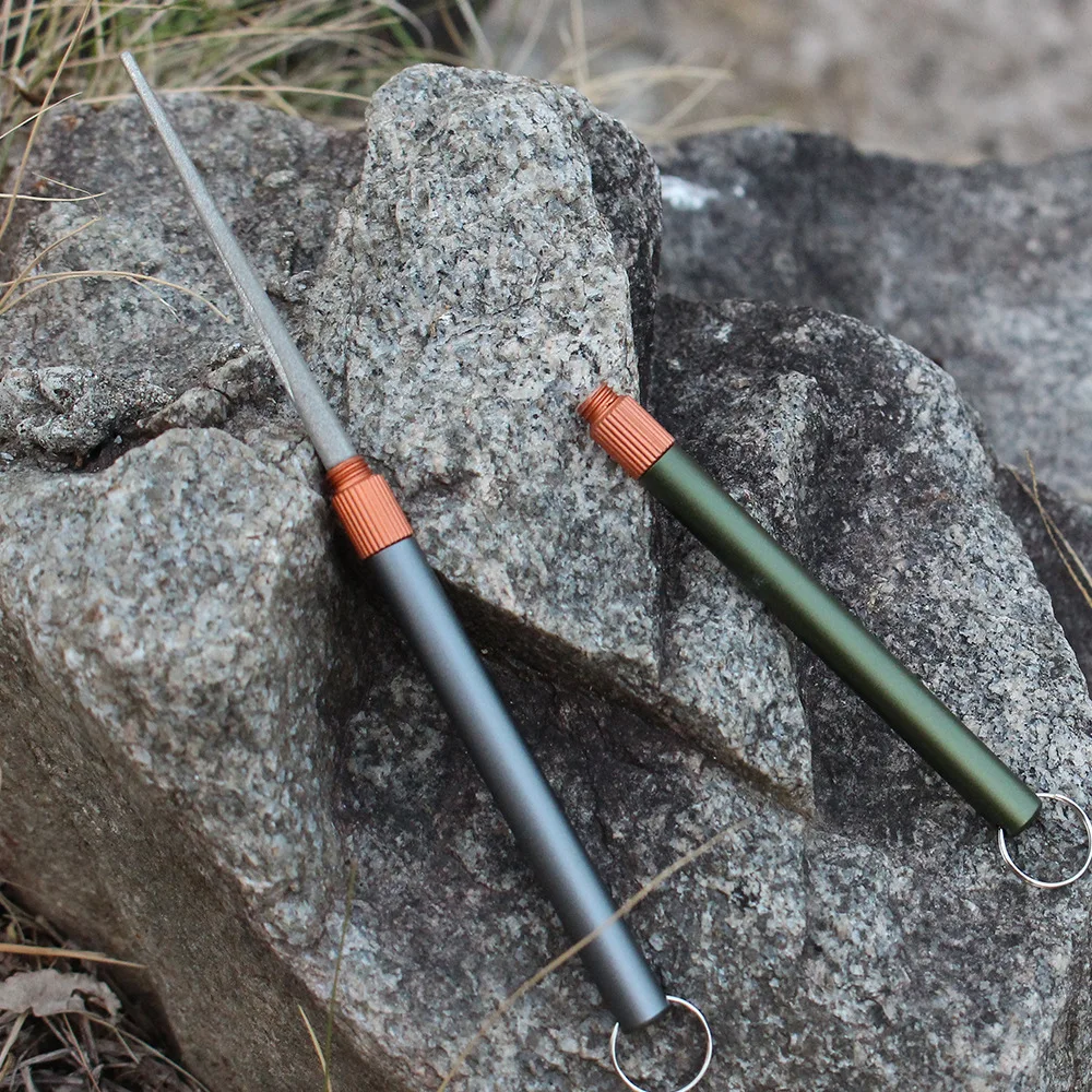 屋外マットミニ EDC ナイフ研ぎロッドステンレス鋼エメリー - Fishing Hook Sharpener のレビューと価格