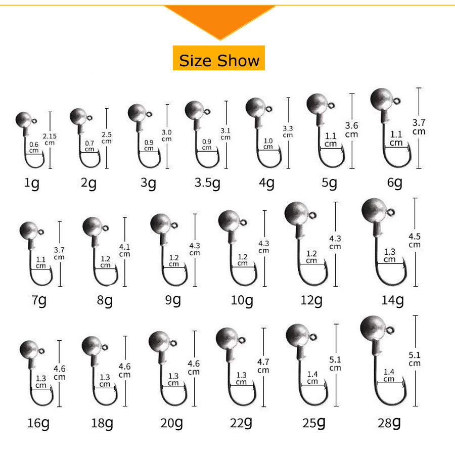 1g 2g 3g 4g 5g 10g 20g 22g 25g - Fishing Hook Assortment のレビューと価格