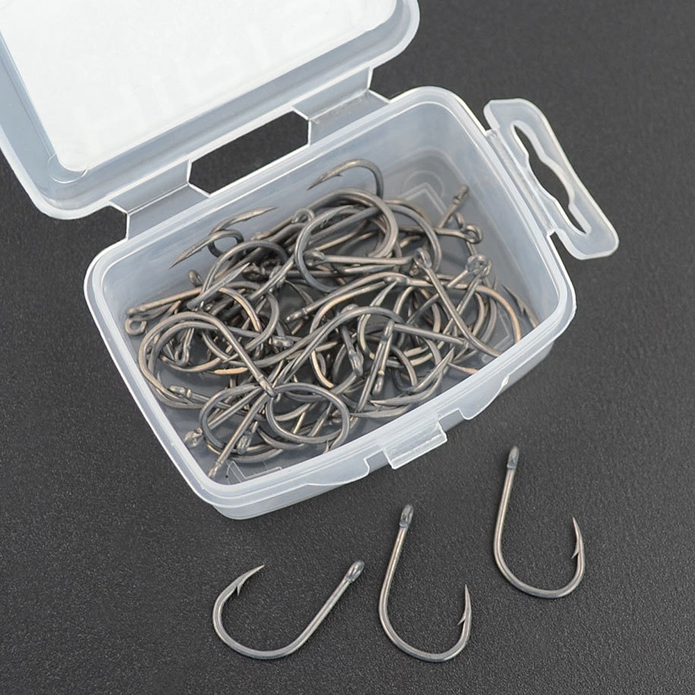 ABST 50個入り バーブ付きコーティング鯉釣り針 アイデ - Fishing Hook のレビューと価格
