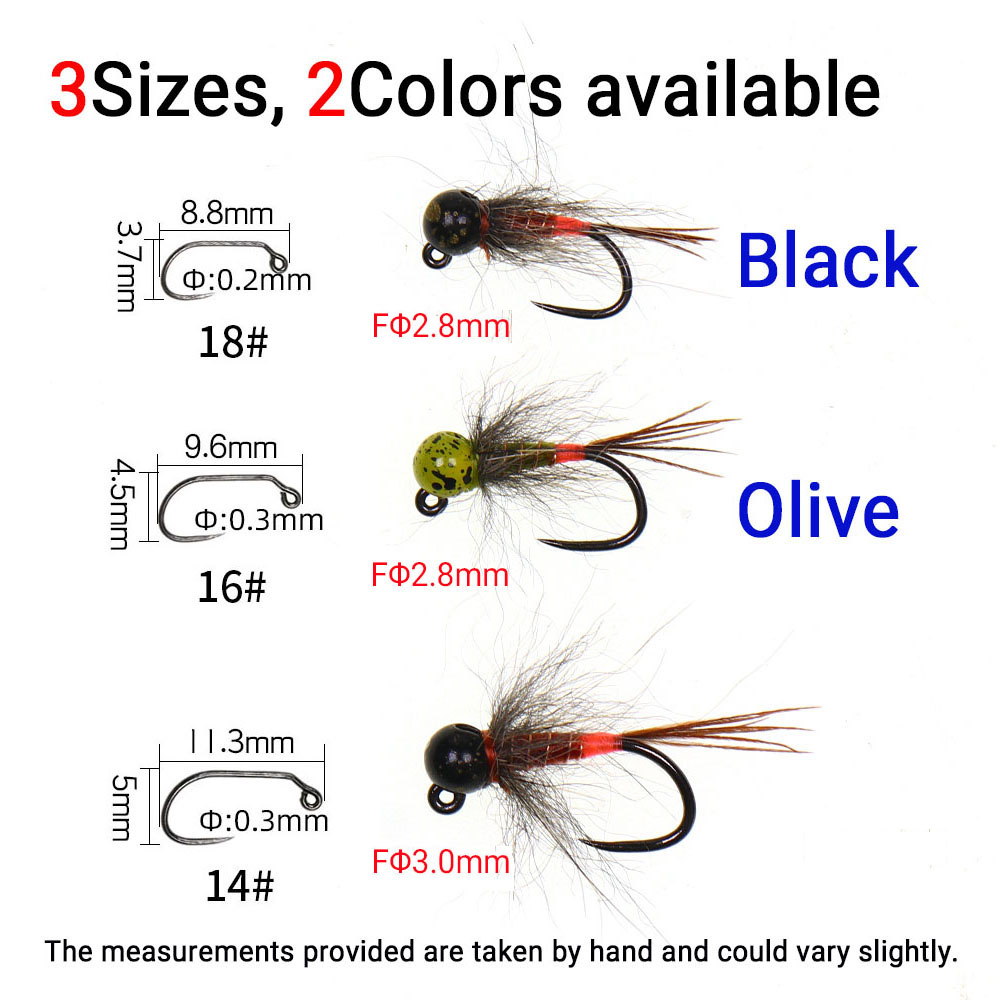 6個入り ジグ タングステンビーズヘッド ニンフ ユーロニン - Fishing Hook Barbless のレビューと価格