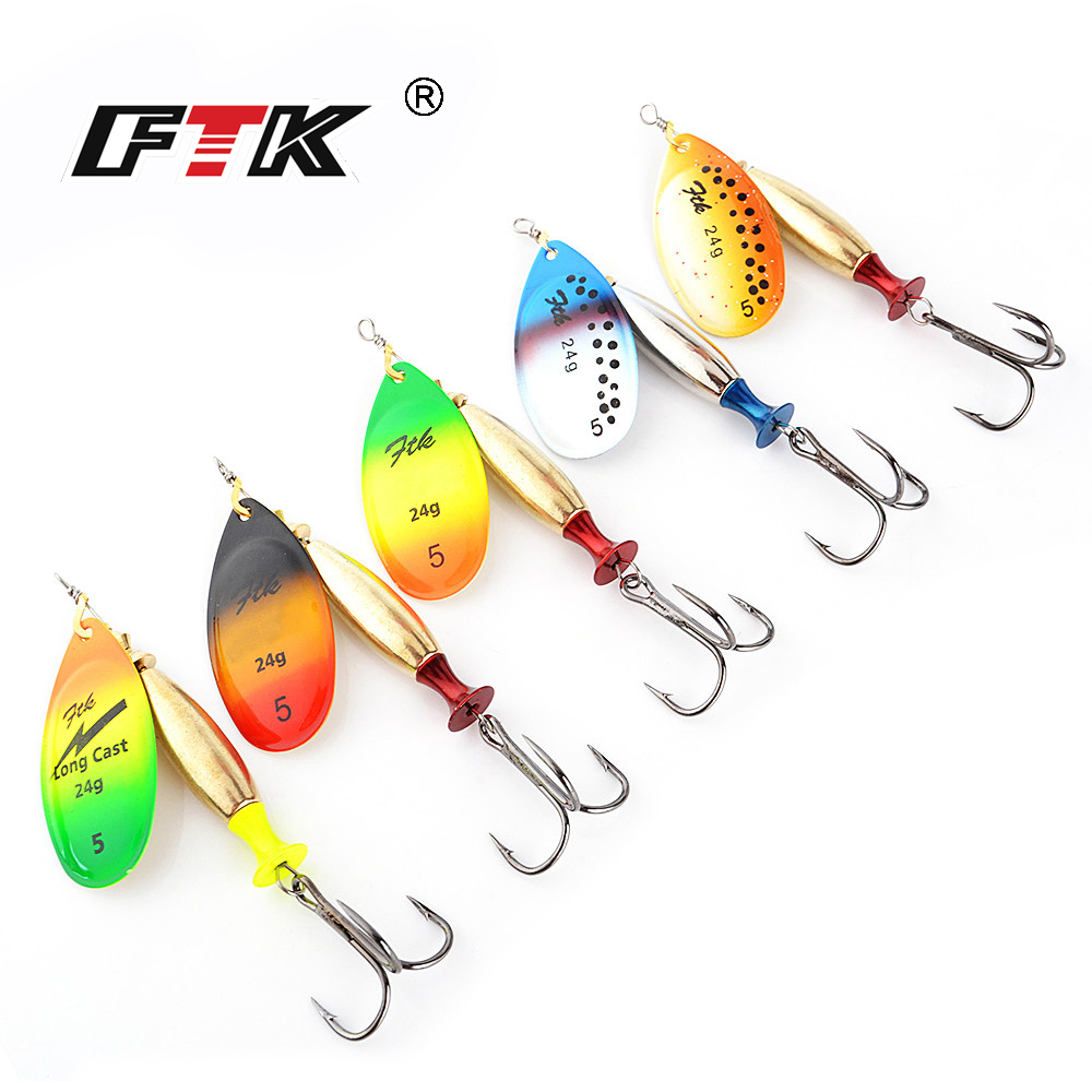 FTK 18g 24g スピナーベイト ハードスプーン バス - Fishing Hook Treble のレビューと価格