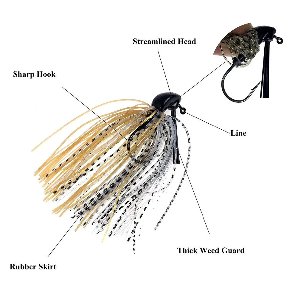 ステンレス鋼のベースフック,伸縮性のあるシリコンスイムスカー - Fishing Hook Weedless のレビューと価格