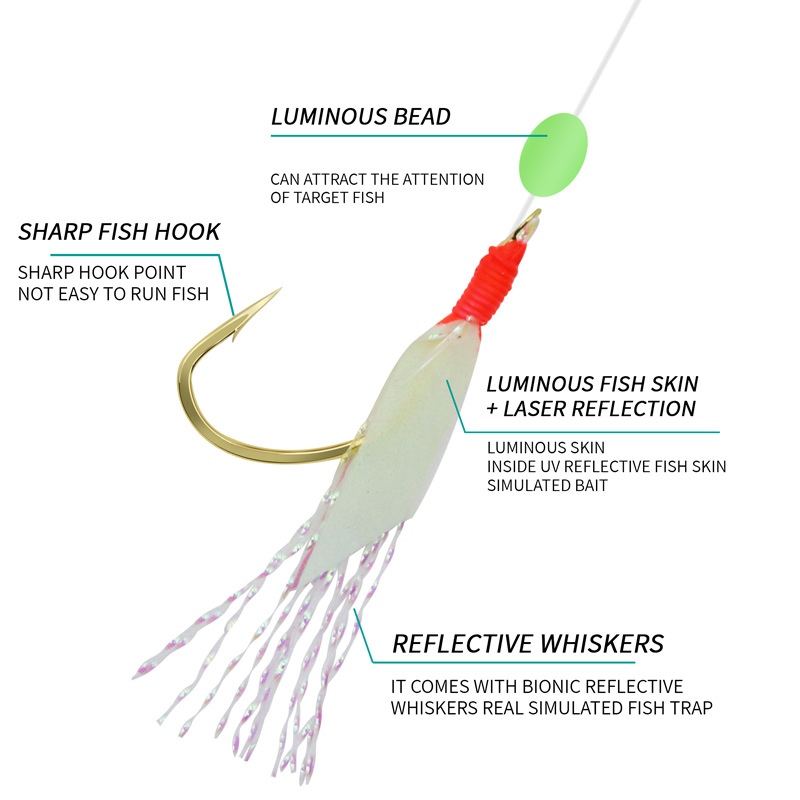 ZYZHE 1/3/5 バッグ釣りサビキフック発光魚皮ストリ - Fishing Hook Assortment のレビューと価格