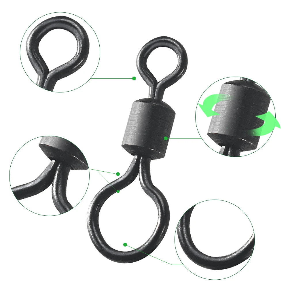 100個入り 鯉釣り用スイベル ビッグアイ ローリングスイベ - Fishing Hook Size のレビューと価格