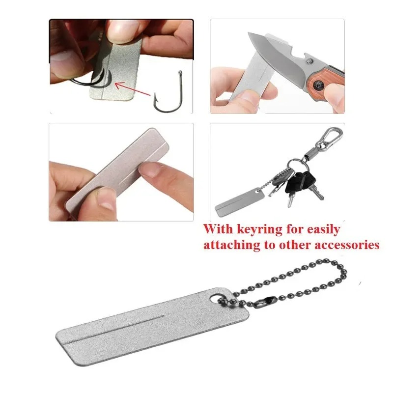 ミニダイヤモンド砥石キーホルダーツール高硬度釣り針ナイフ爪ア - Fishing Hook のレビューと価格