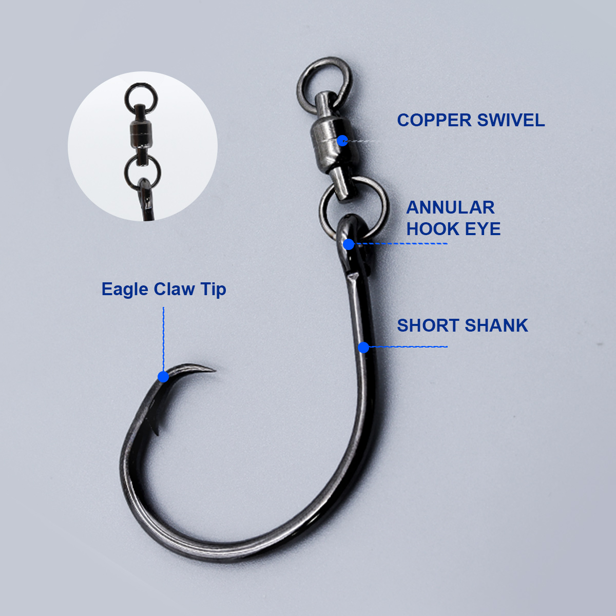 ZYZHE 3/6/9個入りサークルフック スイベルリング付 - Fishing Hook Barbless のレビューと価格